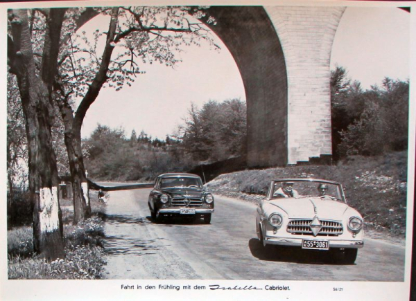Borgward Isabella Cabriolet at springtime 1956 Factoryphoto (10384)
